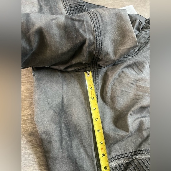 Rock Revival Armory Biker Faded Gray Distressed
Embellished Jeans - Picture 14 of 17